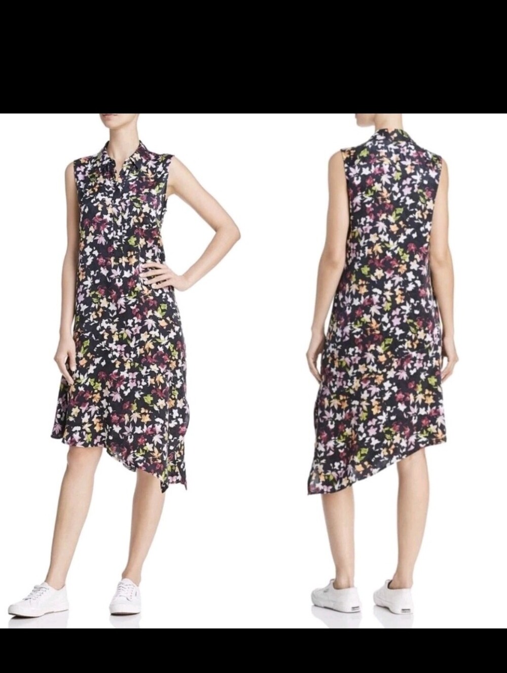 $358 NWOT Equipment 100%silk Floral Tira Shirt dress Size Small